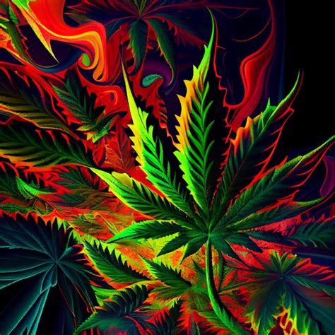 Premium Photo | Marijuana leaf on abstract background psychedelic weed ...