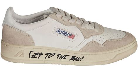 Autry Get To The Ball Written Logo Patched Sneakers in White/Black (White) for Men | Lyst