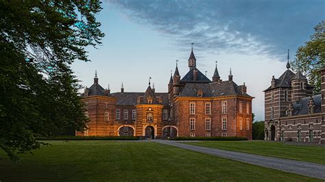 Photos Belgium Castle of Westerlo Castles Lawn Evening Cities