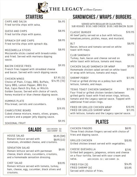 Legacy Yard Umhlanga Menu Prices - all about hobby