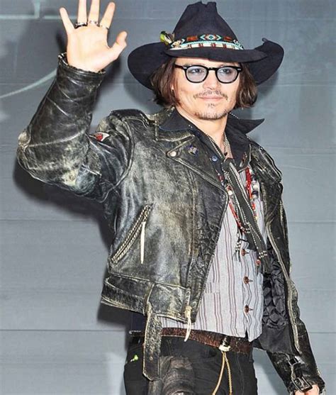 Vintage Johnny Depp Distressed Black Leather Jacket - Jackets Creator