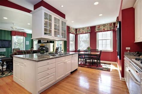 Maroon And White Kitchen Cabinets