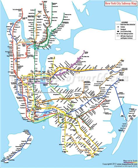 New York Subway Map Free Download - Map of world