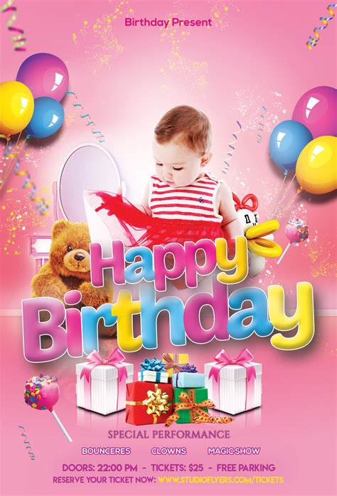 Happy Birthday Free PSD Flyer Template by StudioFlyers on DeviantArt