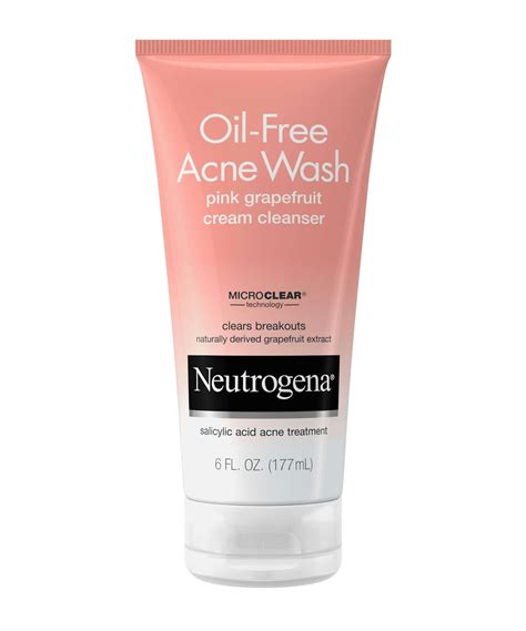 Oil-Free Acne Wash Pink Grapefruit Cream Cleanser| Neutrogena®