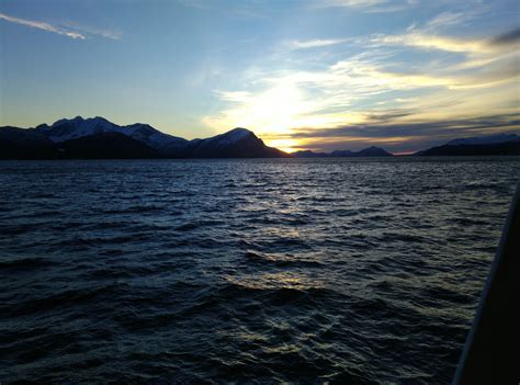 Beautiful sunset in Norway. Fjord, Beautiful Sunset, Norway, Mount Everest, Mountains, Natural ...