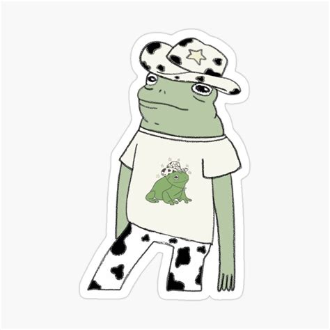 Frog wearing 'A Frog with a Cowboy Hat' Shirt Sticker by sunflwrmike7 | Frog art, Cute frogs ...