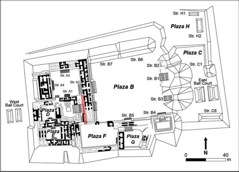 Cahal Pech - Site map, with the location of A1/A2 alleyway per ...