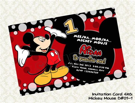 FREE Printable 1st Mickey Mouse Birthday Invitations | Download Hundreds FREE PRINTABLE Birthday ...