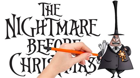 How to draw The Mayor of Halloween Town from The Nightmare Before Christmas - YouTube