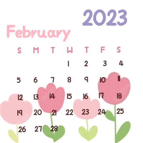 February Calendar, February, Tulip, The Lantern Festival PNG Transparent Clipart Image and PSD ...