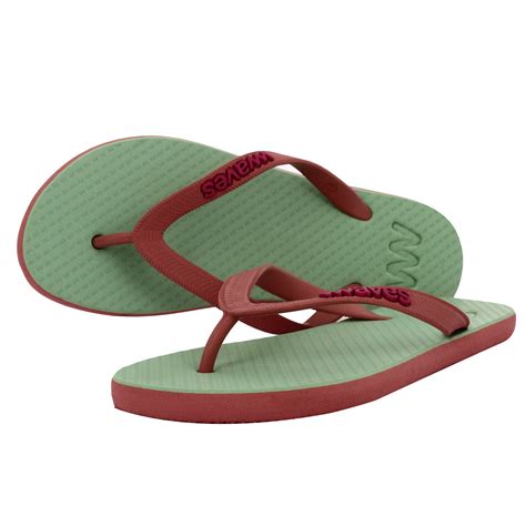 Light Green and Light Maroon Twofold Flip Flops, Women's | Womens flip ...