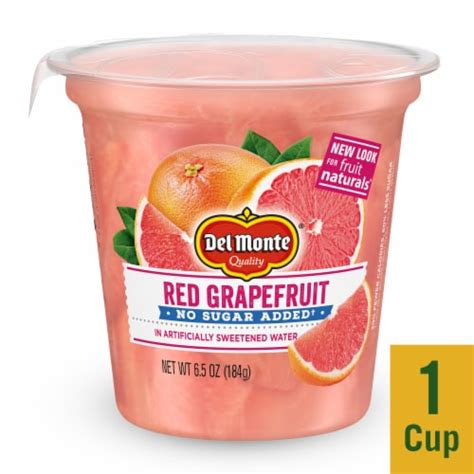 Del Monte® No Sugar Added Red Grapefruit Fruit Cup Snacks, 6.5 oz - Ralphs