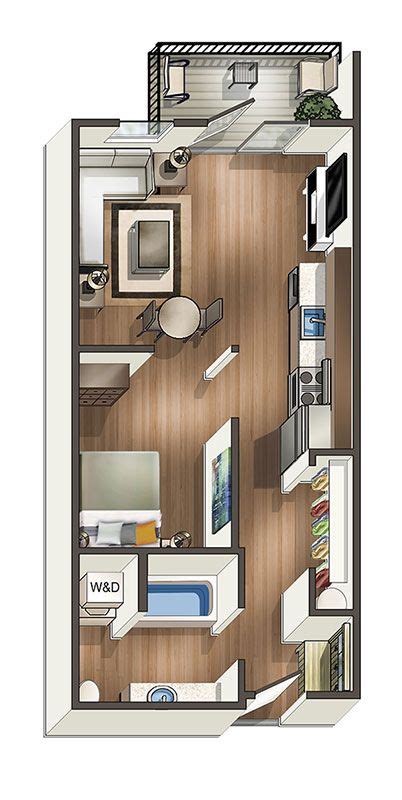 Floor Plans of The Henry in Tacoma, WA | Studio floor plans, Apartment ...