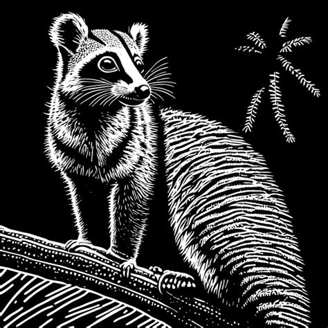 Premium Vector | Banded palm civet hand drawn cartoon sticker icon ...