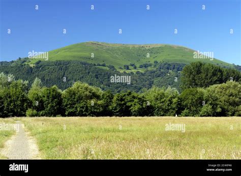 Blorenge mountain from Castle Fields, Abergavenny, Monmouthshire, Wales ...