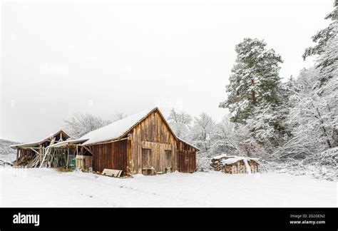 Snowy winter landscape in Bavaria Stock Photo - Alamy