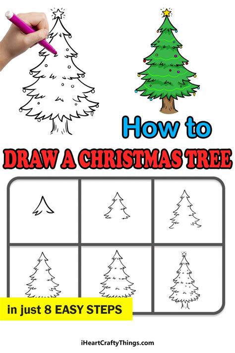 A Guide To Drawing A Christmas Tree: A Step-by-Step Approach For Beginners - Aesthetic Christmas ...