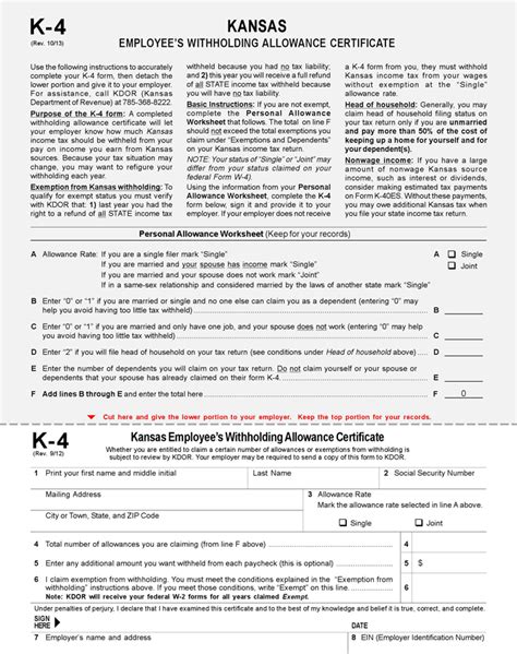 Kansas State Tax Withholding Form 2023 - Printable Forms Free Online