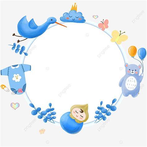 Cute Baby Border Hd Transparent, Cute Blue Baby Sticker Border, Baby Border, Lovely Border ...