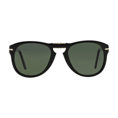 Persol // Men's 714 Iconic Polarized Folding Sunglasses // Black + Gray (Size 52-21-140 ...