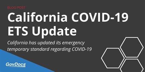 California COVID-19 ETS Update - GovDocs