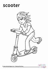 Scooter Colouring Page  Download Pages sketch template