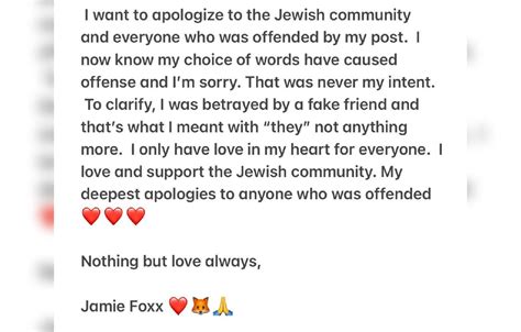 Jamie Foxx Apologizes After Backlash From 'Antisemitic' Instagram Post