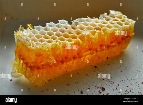 Honey honeycomb detail macro texture Stock Photo - Alamy