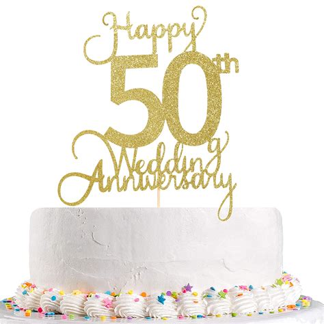 Buy Wedding 50th Anniversary Cake Topper - Wedding Anniversary Party ...