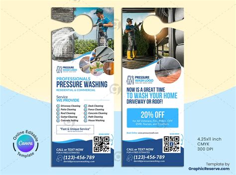 Pressure Washing Canva Door Hanger - Graphic Reserve