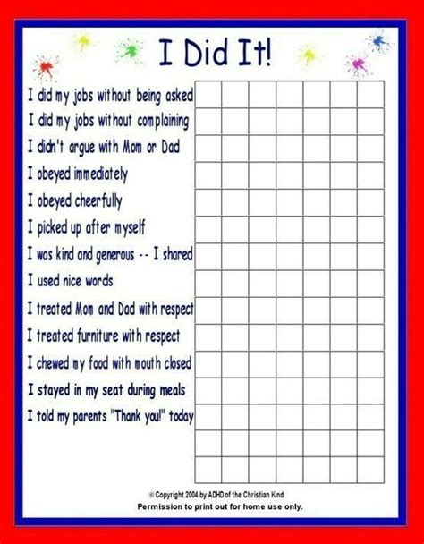 I did my jobs check list | Kids rewards, Reward chart kids, Good behavior chart