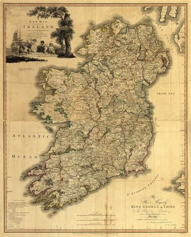 Map Depicting Ireland circa 1798