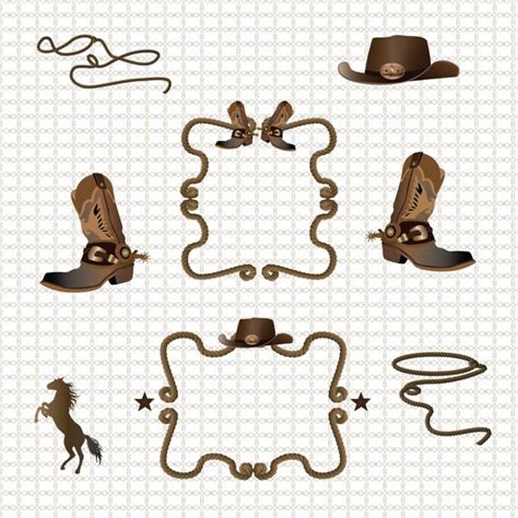 Western Cowboy Border Clipart Graphics High Resolution Graphic - Etsy