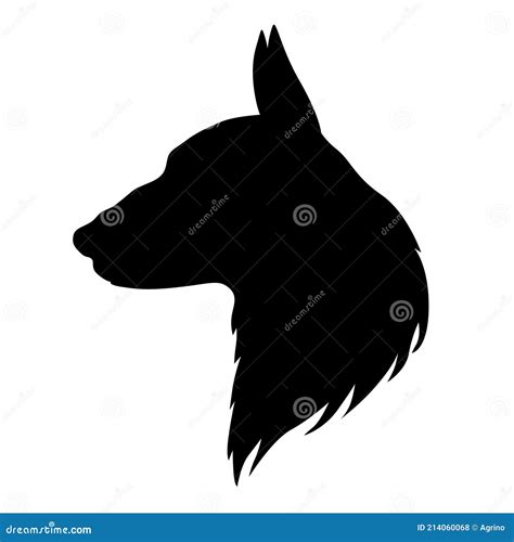 Dog head silhouette stock vector. Illustration of nose - 214060068