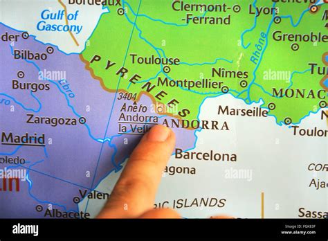 kid showing France-Spain border on the map Stock Photo, Royalty Free ...