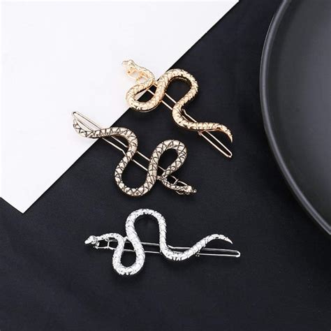 PIXNOR 3pcs Snake Hair Clip Vintage Metal Snake Hair Pins Stylish Hair Clip for Women Girls ...