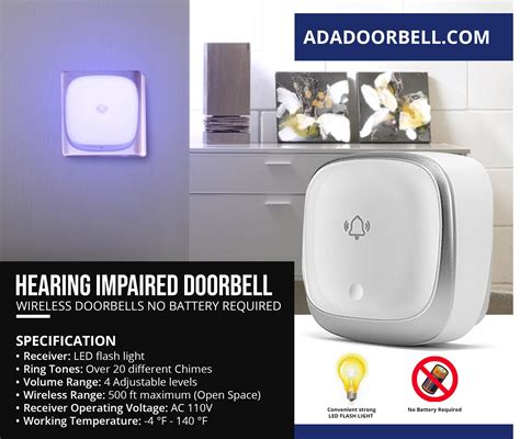 Hearing Impaired DOORBELL-WITH Flashing Light