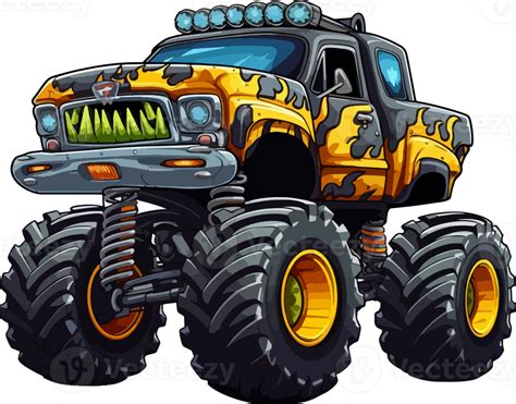 monster truck cartoon ai generate 25860256 PNG