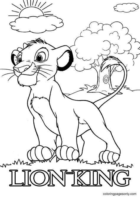 The Lion King Simba Coloring Page - Free Printable Coloring Pages