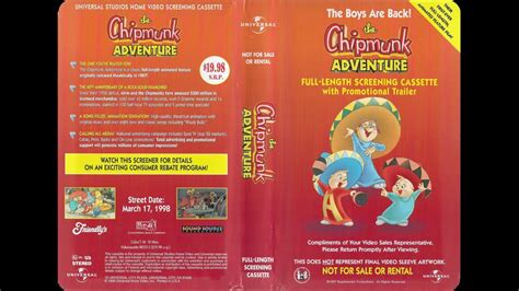 Opening to The Chipmunk Adventure (1998 Screener VHS) - YouTube