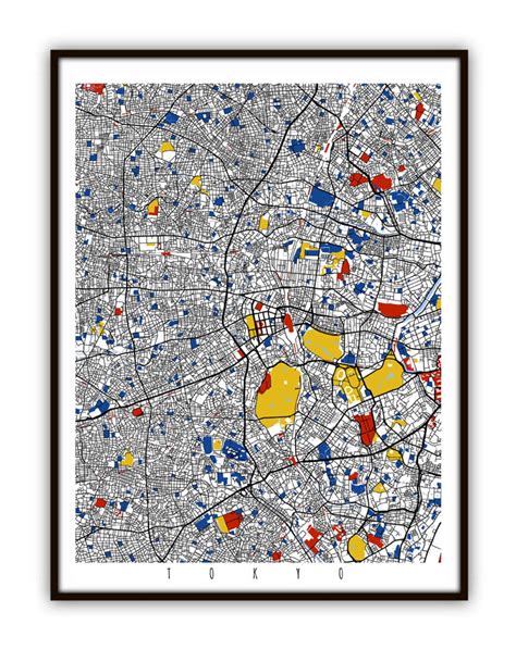 Tokyo Map Art / Tokyo Japan Wall Art / Print / Poster / - Etsy