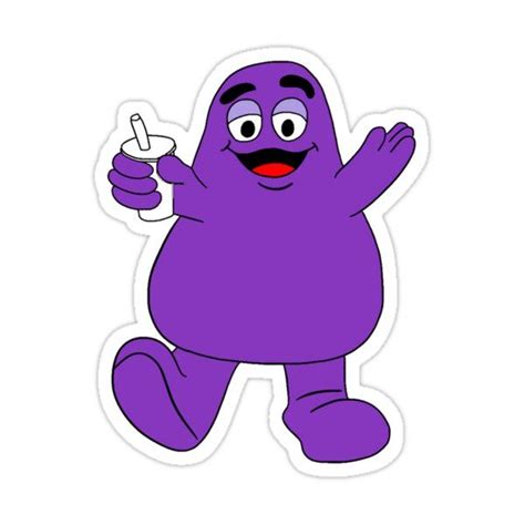 "McDonald's Grimace Fast Food Mascot" Sticker for Sale by GreasyGerbil ...