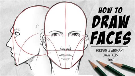 How to DRAW FACES - In your own Style [Front + Sideview] | DrawlikeaSir - YouTube