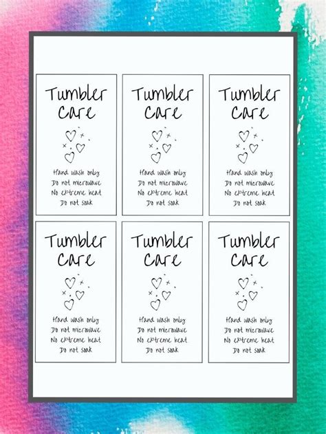 Looking for free printable tumbler care cards? I've got you! I put ...