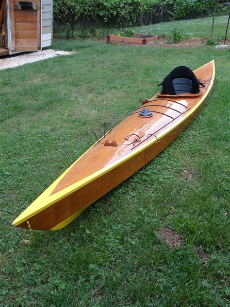 My hand made wooden kayak. | Wooden kayak, Wooden canoe, Wood kayak