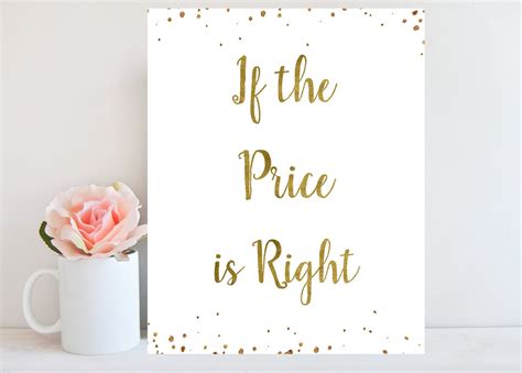 Price is Right Sign Gold Bridal and Baby Shower Games - Etsy