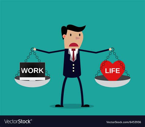 Cartoon businessman balancing work and life Vector Image