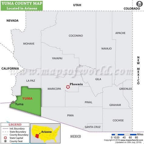 Yuma County Map, Arizona