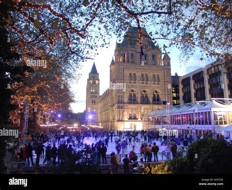 night skating at the outdoor ice rink outside the natural history ...